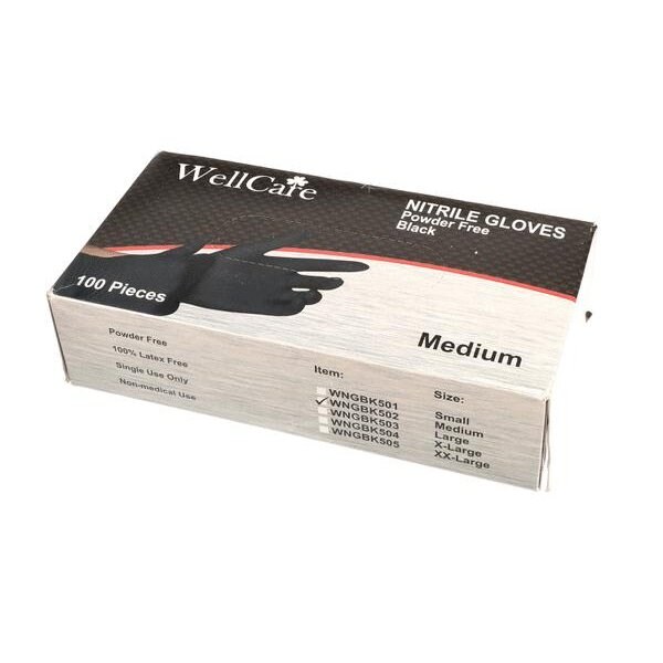 Black Nitrile Gloves Med 100Pk